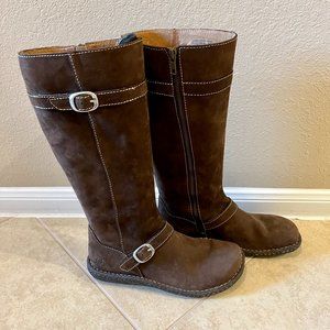 Born "Kenya" Tall Brown Flat Heel Boots